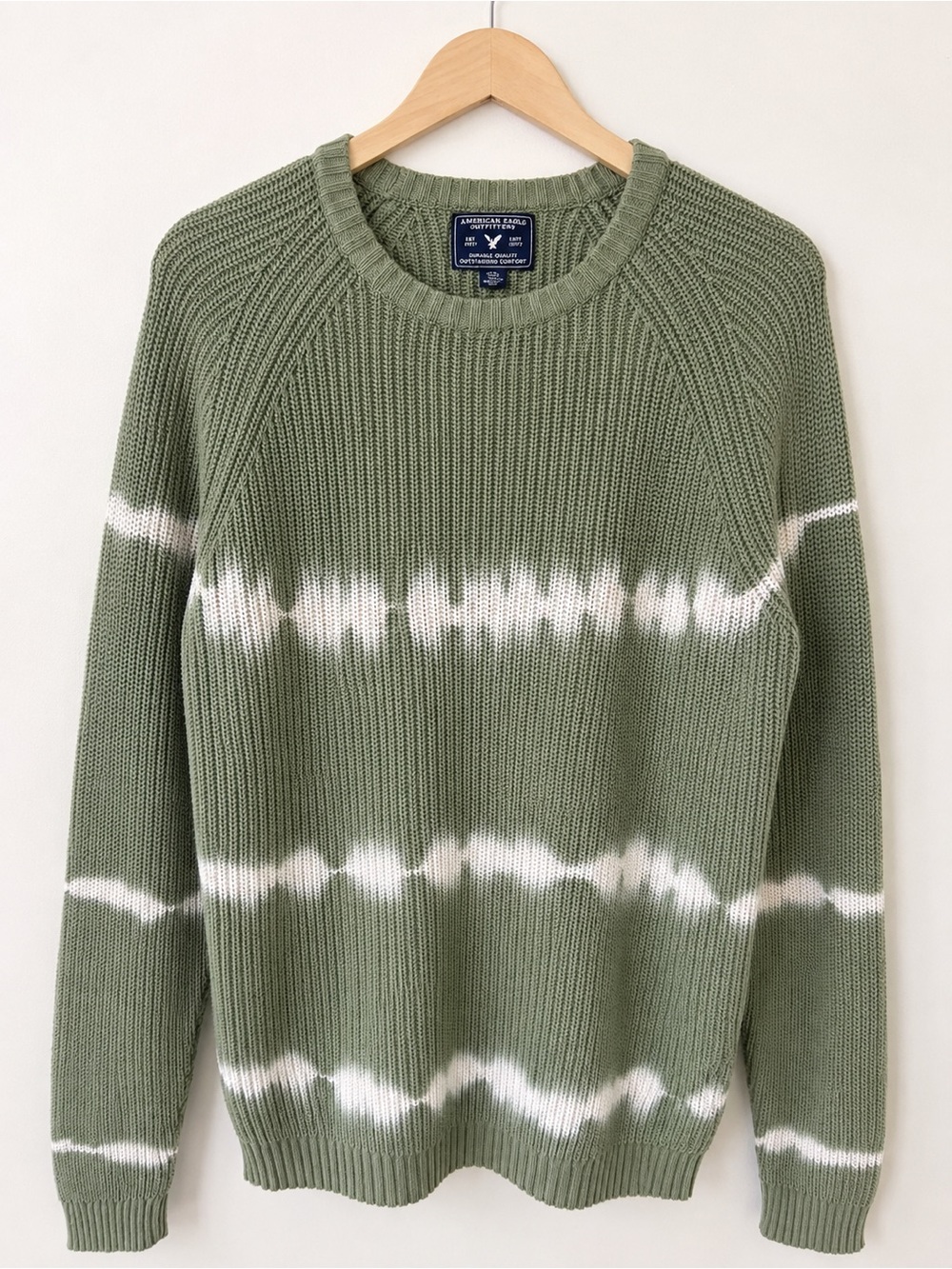 American Eagle Outfitters Green Tie-Dye Sweater Cabincore